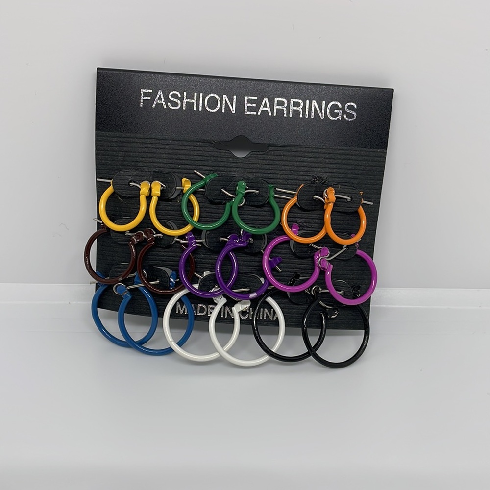 Colorful hoop earrings